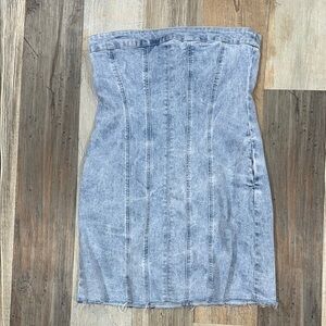 Denim Strapless Mini Dress